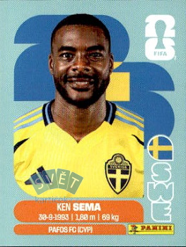 Ken Sema Sweden samolepka Panini World Cup 2026 #SWE15