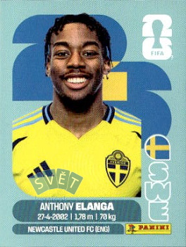 Anthony Elanga Sweden samolepka Panini World Cup 2026 #SWE18