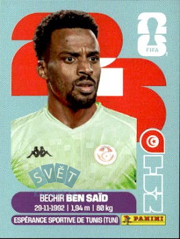 Bechir Ben Said Tunisia samolepka Panini World Cup 2026 #TUN2