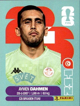 Aymen Dahmen Tunisia samolepka Panini World Cup 2026 #TUN3