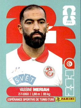 Yassine Meriah Tunisia samolepka Panini World Cup 2026 #TUN6