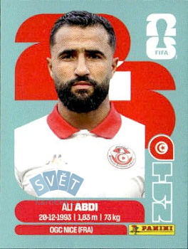 Ali Abdi Tunisia samolepka Panini World Cup 2026 #TUN7