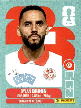 Dylan Bronn Tunisia samolepka Panini World Cup 2026 #TUN8
