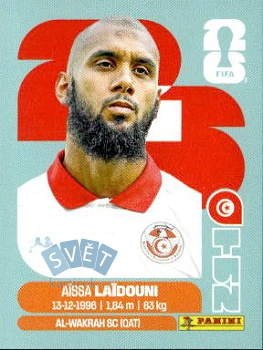 Aissa Laidouni Tunisia samolepka Panini World Cup 2026 #TUN10