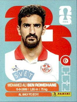 Mohamed Ali Ben Romdhane Tunisia samolepka Panini World Cup 2026 #TUN12