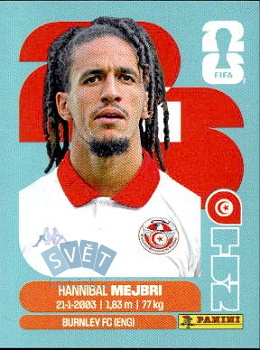 Hannibal Mejbri Tunisia samolepka Panini World Cup 2026 #TUN14