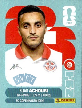 Elias Achouri Tunisia samolepka Panini World Cup 2026 #TUN15