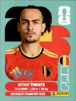 Arthur Theate Belgium samolepka Panini World Cup 2026 #BEL3