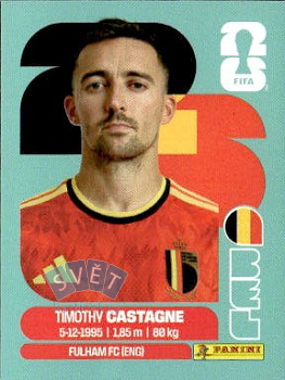 Timothy Castagne Belgium samolepka Panini World Cup 2026 #BEL4