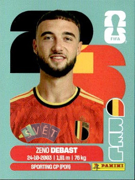 Zeno Debast Belgium samolepka Panini World Cup 2026 #BEL5