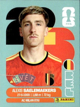 Alexis Saelemaekers Belgium samolepka Panini World Cup 2026 #BEL12