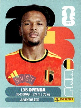 Lois Openda Belgium samolepka Panini World Cup 2026 #BEL19