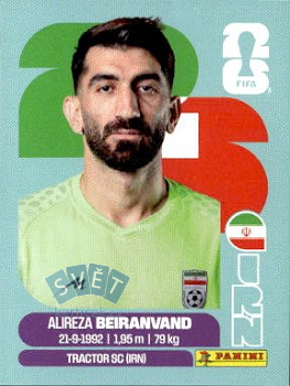 Alireza Beiranvand Iran samolepka Panini World Cup 2026 #IRN2