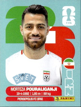 Morteza Pouraliganji Iran samolepka Panini World Cup 2026 #IRN3