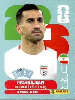 Ehsan Hajsafi Iran samolepka Panini World Cup 2026 #IRN4