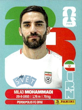 Milad Mohammadi Iran samolepka Panini World Cup 2026 #IRN5