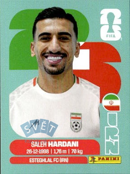 Saleh Hardani Iran samolepka Panini World Cup 2026 #IRN10