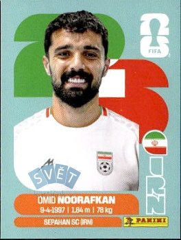 Omid Noorafkan Iran samolepka Panini World Cup 2026 #IRN14