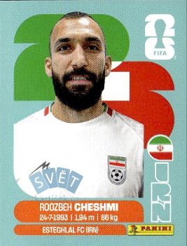 Roozbeh Cheshmi Iran samolepka Panini World Cup 2026 #IRN15