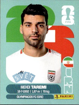 Mehdi Taremi Iran samolepka Panini World Cup 2026 #IRN18