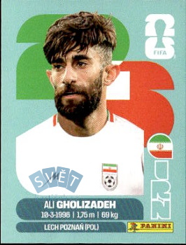 Ali Gholizadeh Iran samolepka Panini World Cup 2026 #IRN20
