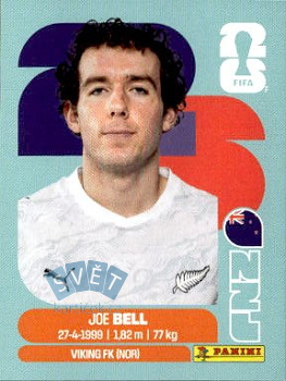 Joe Bell New Zealand samolepka Panini World Cup 2026 #NZL10