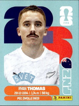 Ryan Thomas New Zealand samolepka Panini World Cup 2026 #NZL12