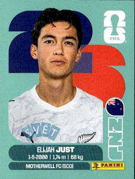 Elijah Just New Zealand samolepka Panini World Cup 2026 #NZL18