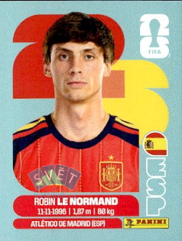 Robin Le Normand Spain samolepka Panini World Cup 2026 #ESP3