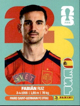 Fabian Ruiz Spain samolepka Panini World Cup 2026 #ESP12