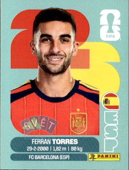 Ferran Torres Spain samolepka Panini World Cup 2026 #ESP18