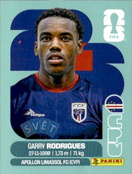 Garry Rodrigues Cape Verde samolepka Panini World Cup 2026 #CPV15