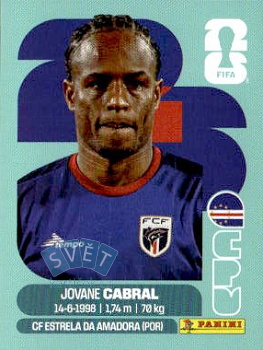 Jovane Cabral Cape Verde samolepka Panini World Cup 2026 #CPV16