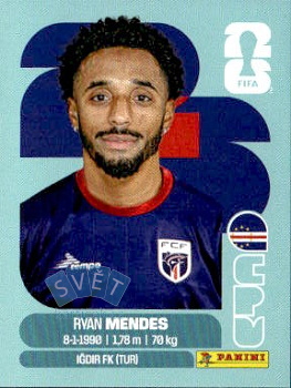 Ryan Mendes Cape Verde samolepka Panini World Cup 2026 #CPV17