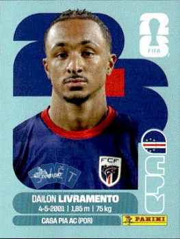 Dailon Livramento Cape Verde samolepka Panini World Cup 2026 #CPV18