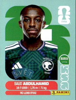 Saud Abdulhamid Saudi Arabia samolepka Panini World Cup 2026 #KSA4