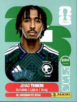 Jihad Thakri Saudi Arabia samolepka Panini World Cup 2026 #KSA6