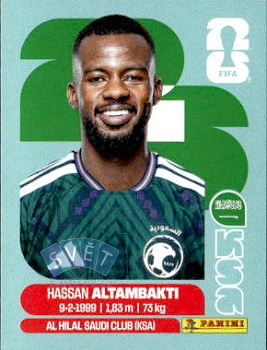 Hassan Altambakti Saudi Arabia samolepka Panini World Cup 2026 #KSA8