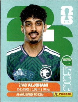 Ziyad Aljohani Saudi Arabia samolepka Panini World Cup 2026 #KSA10