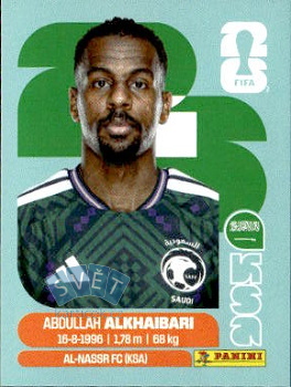Abdullah Alkhaibari Saudi Arabia samolepka Panini World Cup 2026 #KSA11