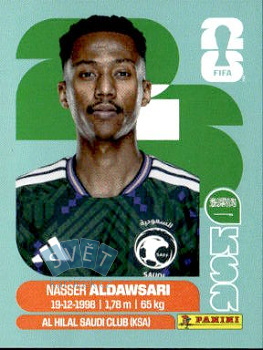 Nasser Aldawsari Saudi Arabia samolepka Panini World Cup 2026 #KSA12