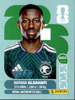 Marwan Alsahafi Saudi Arabia samolepka Panini World Cup 2026 #KSA15