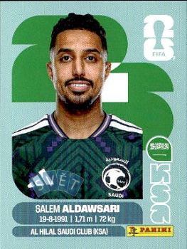Salem Aldawsari Saudi Arabia samolepka Panini World Cup 2026 #KSA16