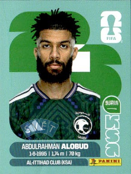 Abdulrahman Al-Aboud Saudi Arabia samolepka Panini World Cup 2026 #KSA17
