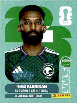 Feras Akbrikan Saudi Arabia samolepka Panini World Cup 2026 #KSA18