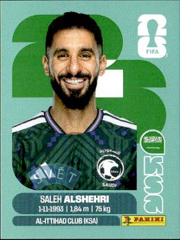 Saleh Alshehri Saudi Arabia samolepka Panini World Cup 2026 #KSA19