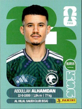 Abdullah Al-Hamdan Saudi Arabia samolepka Panini World Cup 2026 #KSA20