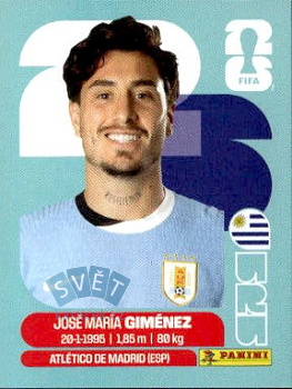 Jose Maria Gimenez Uruguay samolepka Panini World Cup 2026 #URU5