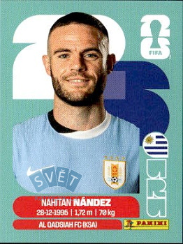 Nahitan Nandez Uruguay samolepka Panini World Cup 2026 #URU9