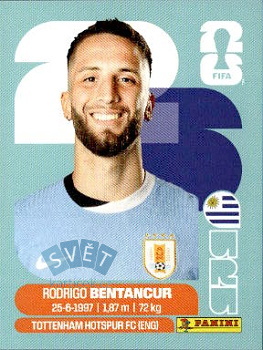 Rodrigo Bentancur Uruguay samolepka Panini World Cup 2026 #URU12